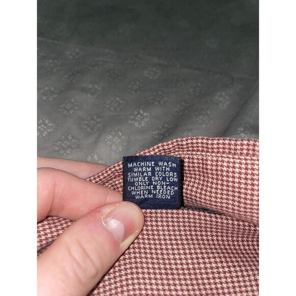 Brooks Brothers Shirt Mens Size XL Button Up Long Sleeve Red Knit Woven Cotton - Picture 12 of 12